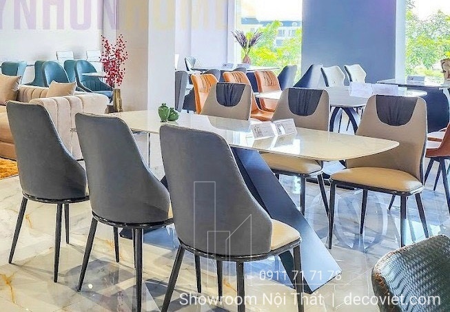 bàn ăn 6 ghế mặt đá hiện đại