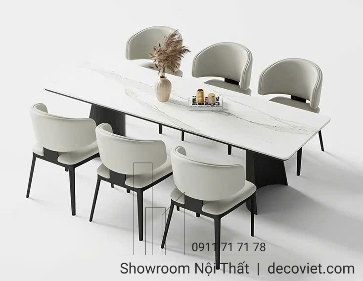 bàn ăn mặt đá 6 ghế