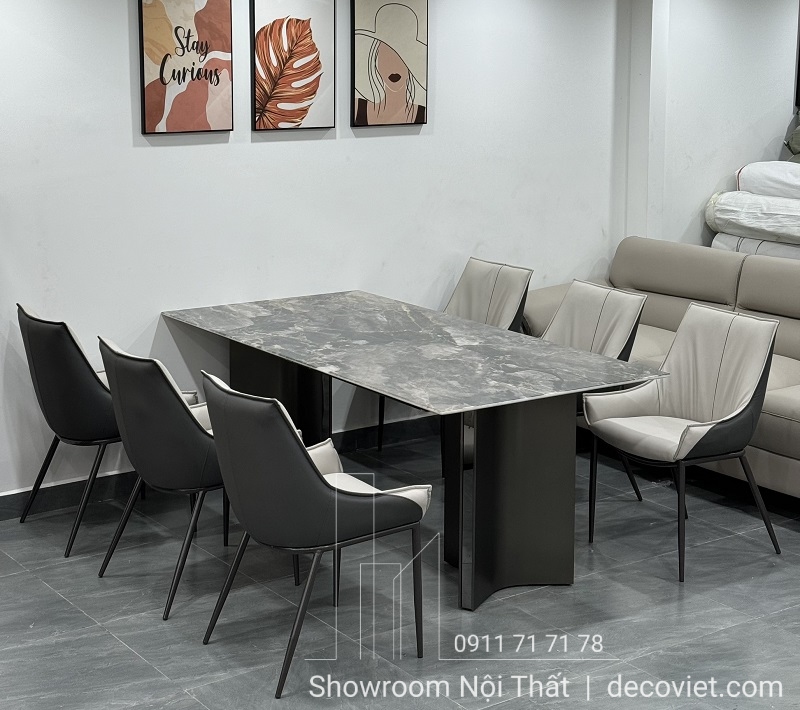 bàn ăn mặt đá 6 ghế