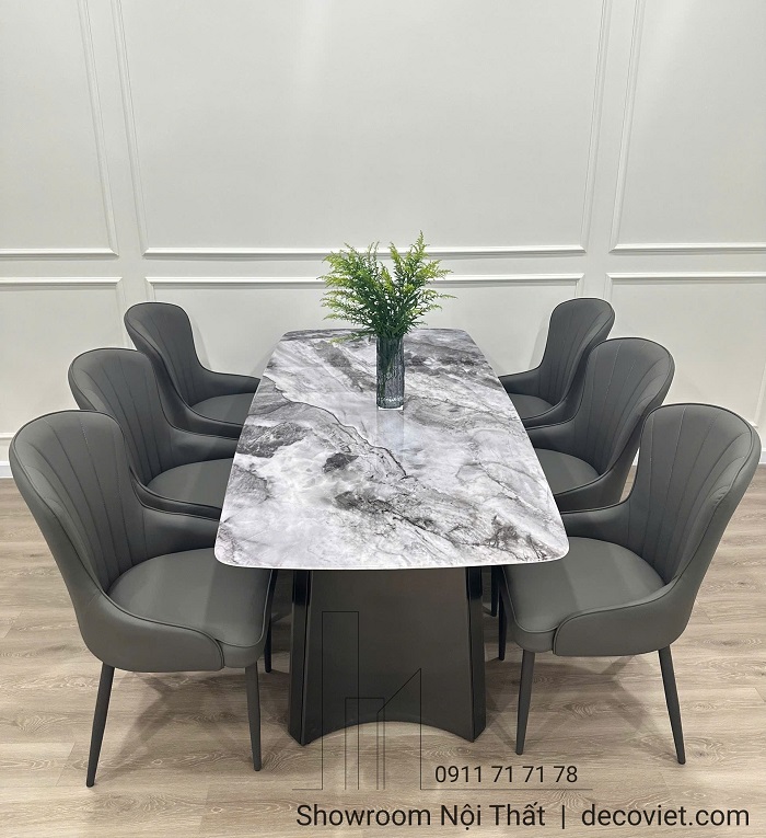 Bộ bàn ghế ăn mặt đá cao cấp cho căn hộ chung cư, nhà phố