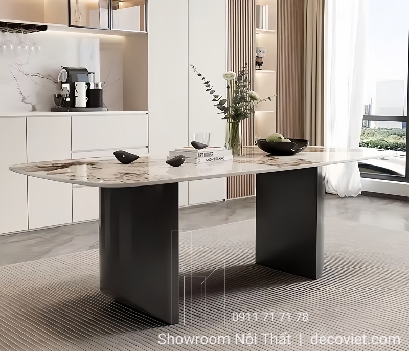 bàn ăn 6 ghế mặt đá