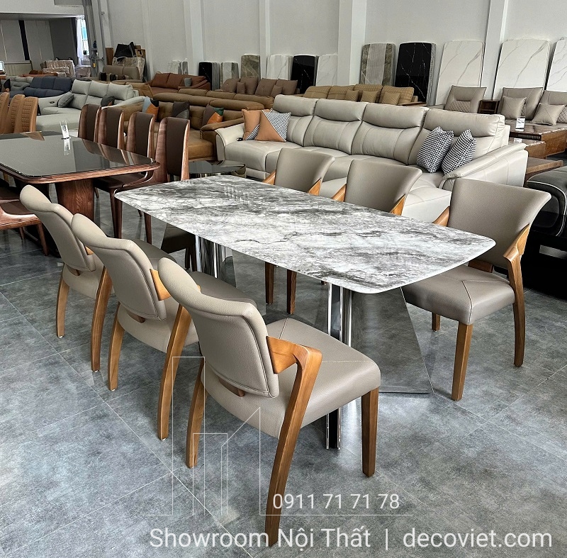 bàn ăn mặt đá 6 ghế nhập khẩu