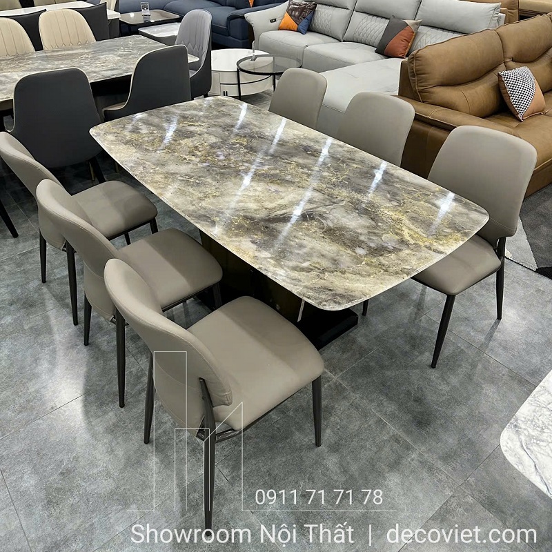 bàn ăn 6 ghế mặt đá tự nhiên
