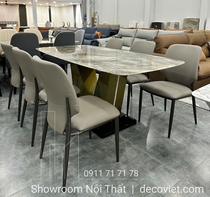 bàn ăn mặt đá 6 ghế