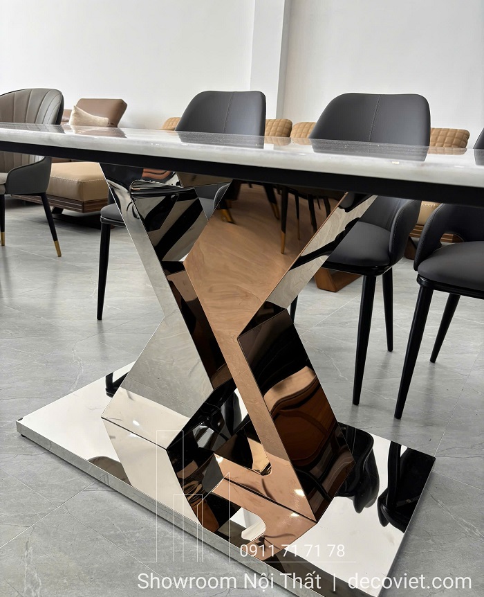 Bàn ăn mặt đá 2602S thiết kế hiện đại, tinh tế cho 6 người