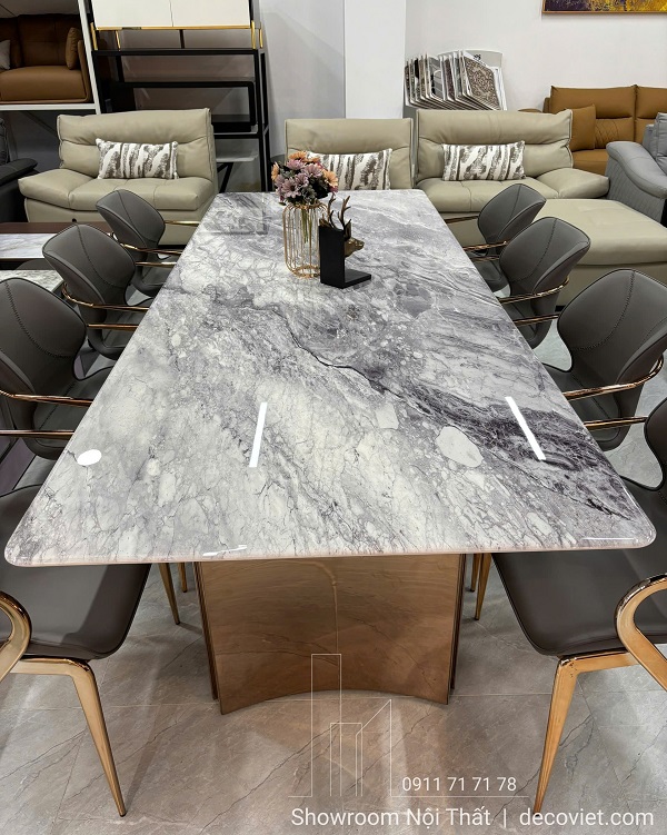 Bộ bàn ăn 8 ghế mặt đá 2m6 2885S phong cách hiện đại cao cấp