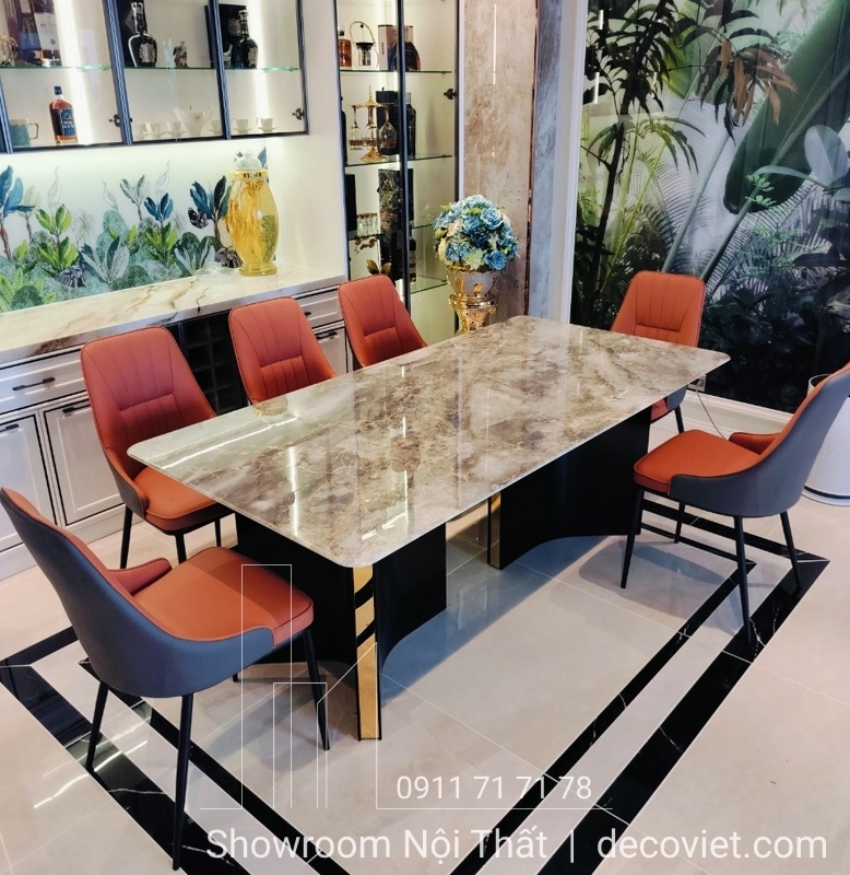 bàn ăn 8 người mặt đá