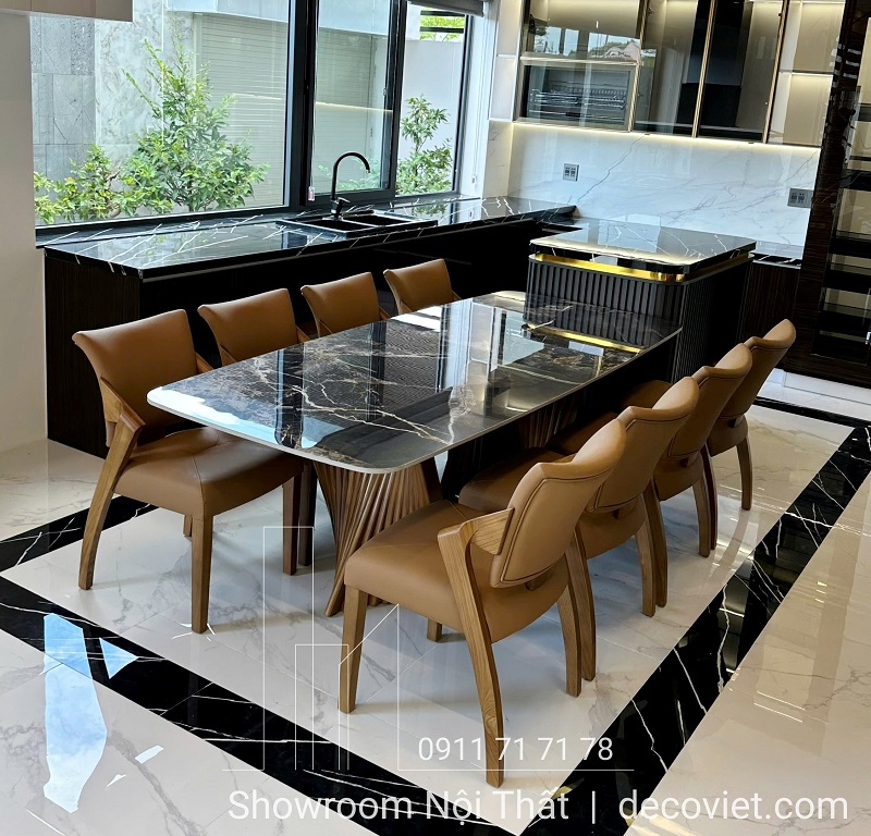 ghế ăn gỗ bọc da hiện đại