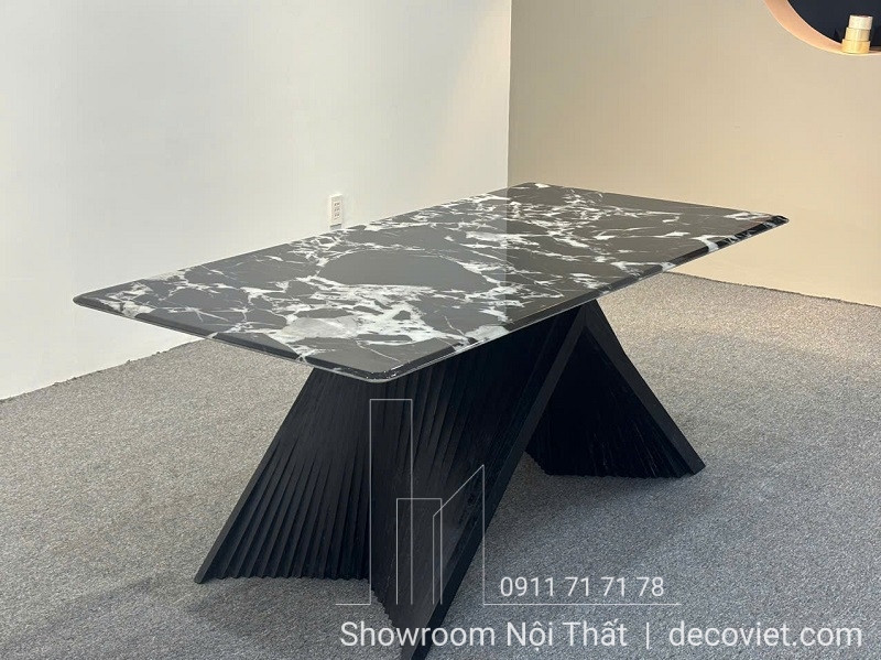 bộ bàn ăn mặt đá 8 người
