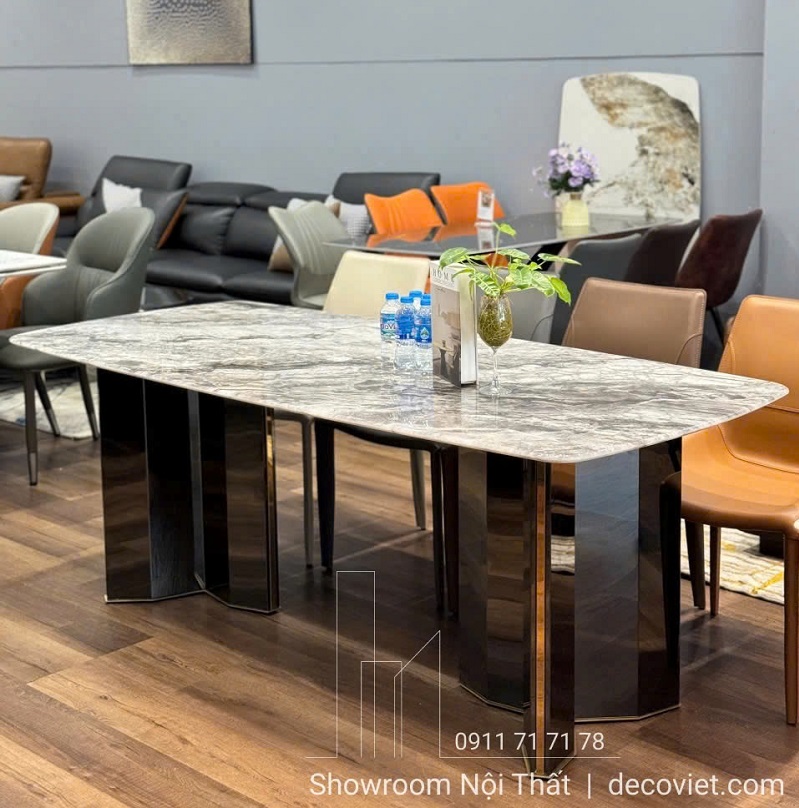 bàn ăn mặt đá hiện đại