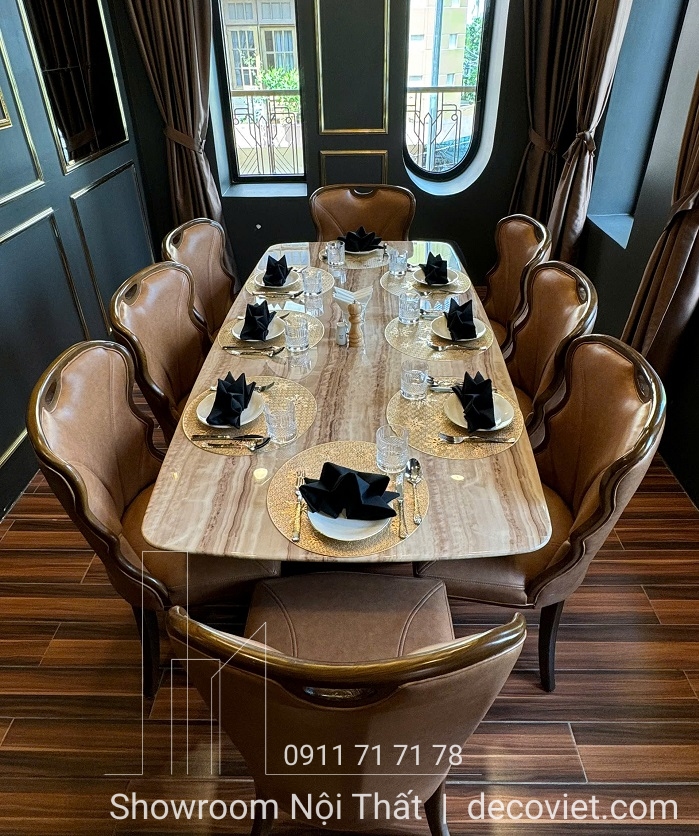 bàn ăn 8 ghế hiện đại