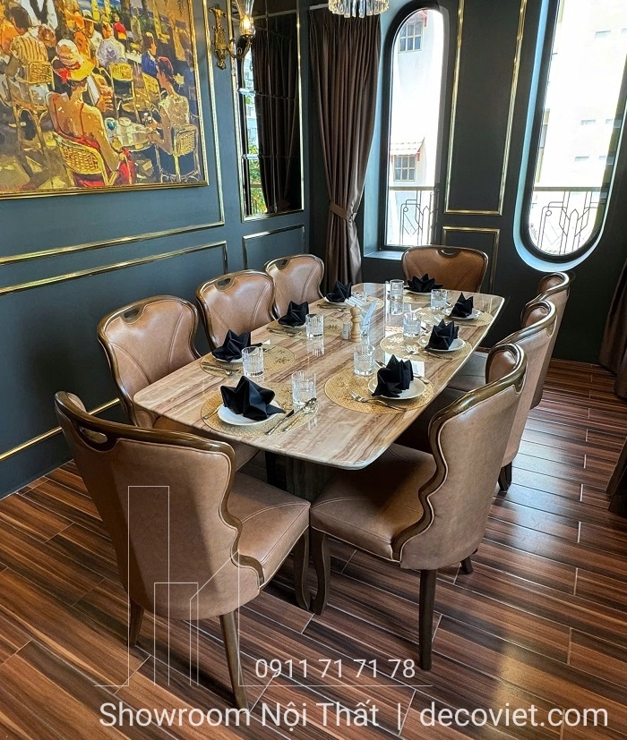 bàn ghế ăn mặt đá đẹp