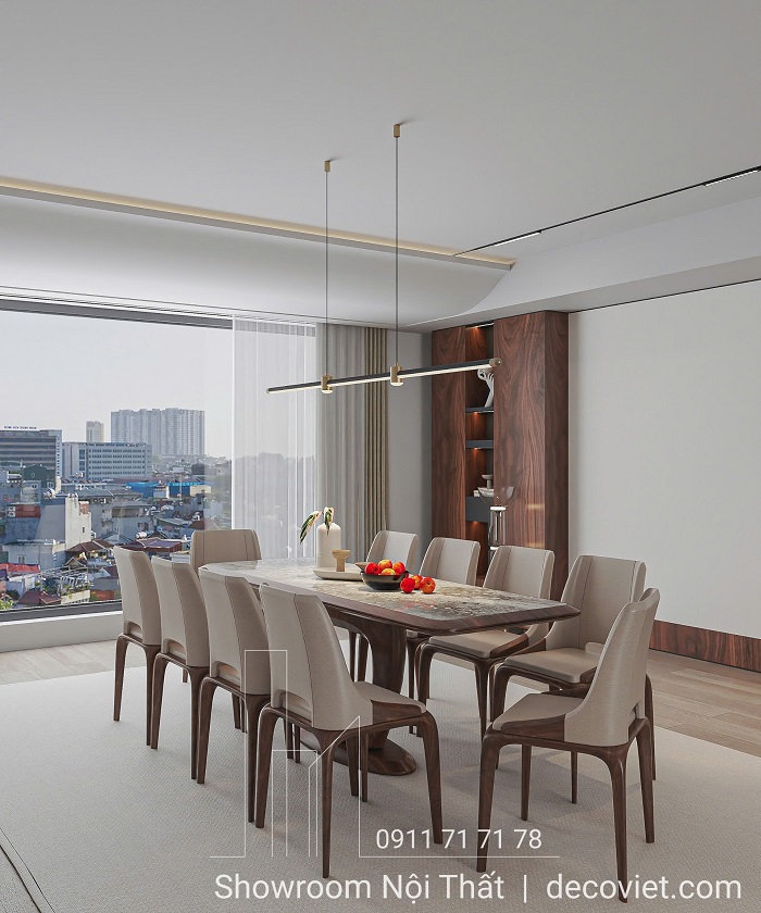 bàn ăn 10 ghế hiện đại