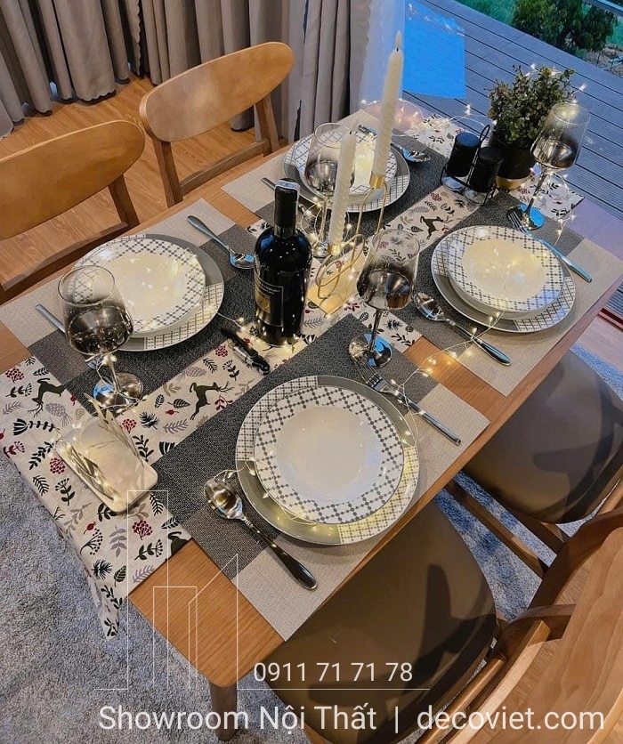 bàn ăn 4 ghế gỗ hiện đại