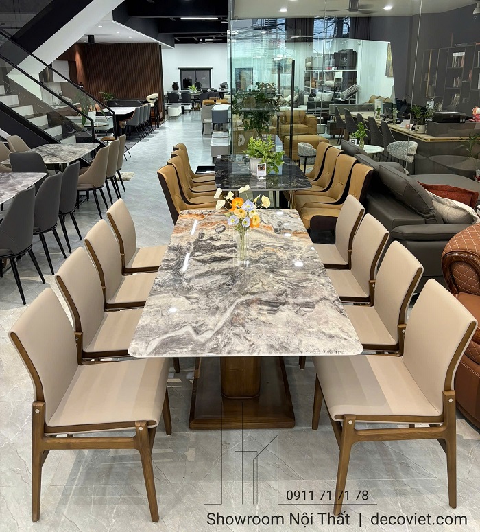 Bàn ăn gỗ sồi Nga nhập khẩu 8 ghế 2733S bền đẹp tinh tế