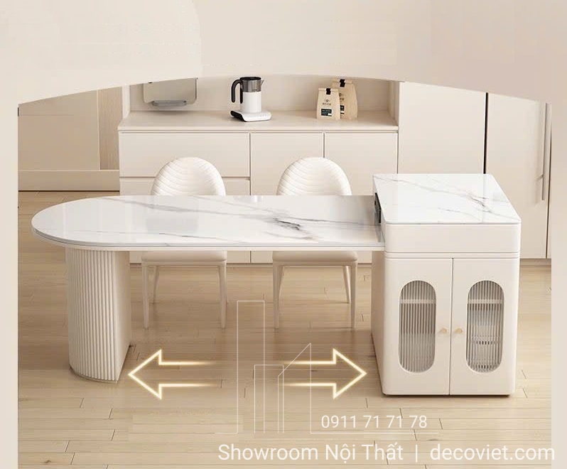 bàn ăn thông minh kết hợp đảo bếp