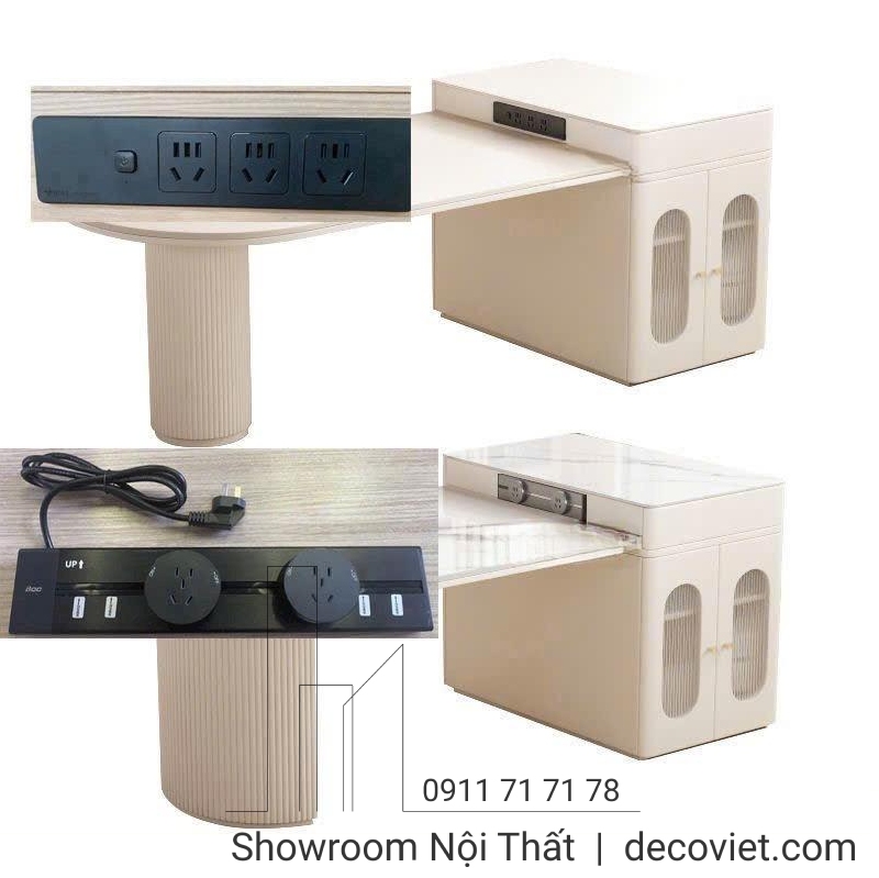 bàn ăn kéo dài mặt đá