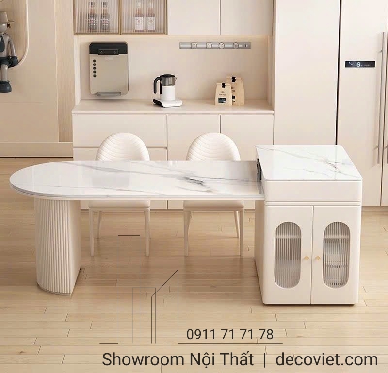 bàn ăn kéo dài đảo bếp