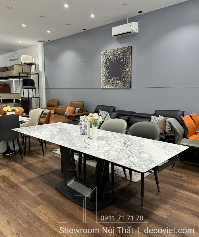 bàn ăn kéo dài mặt đá