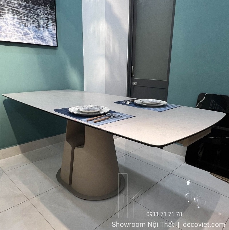 Bàn ăn kéo dài mặt đá 2846S, mở rộng linh hoạt