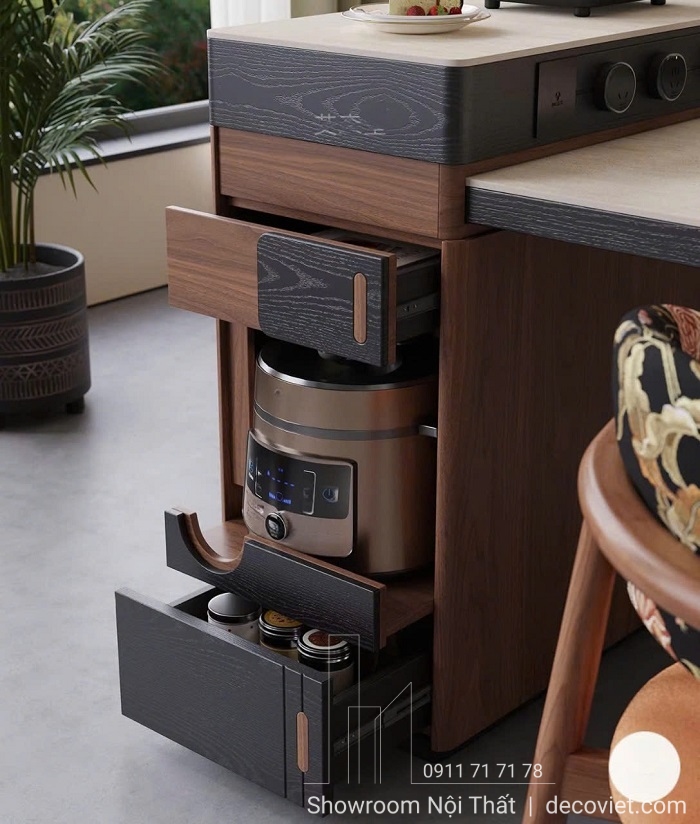 Bàn ăn kết hợp đảo bếp 2802S tiết kiệm diện tích