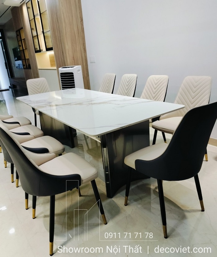 bàn ăn mặt đá 10 người