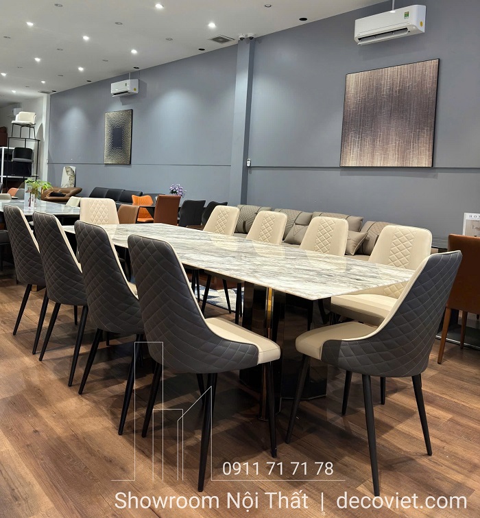 bộ bàn ăn mặt đá 10 người nhập khẩu