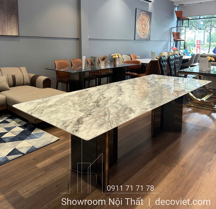 bàn ăn mặt đá cao cấp 10 người