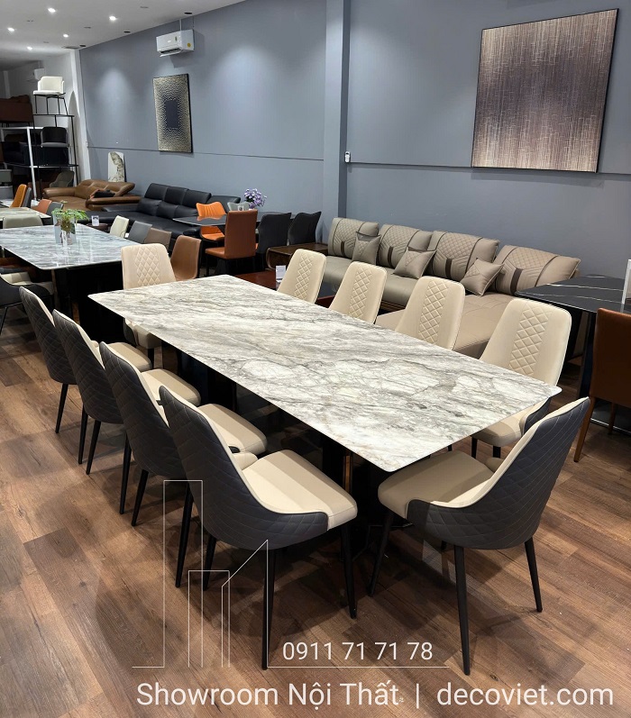 bàn ăn mặt đá 10 người