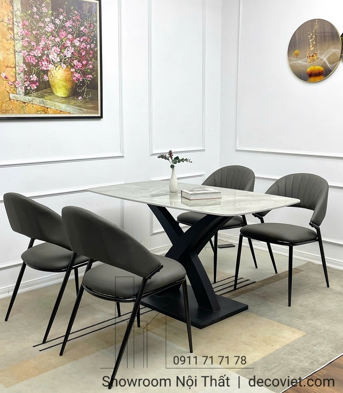 bộ bàn ăn 4 ghế mặt đá