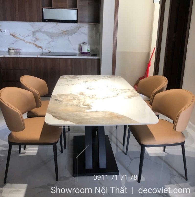 bàn ăn 4 ghế mặt đá cao cấp