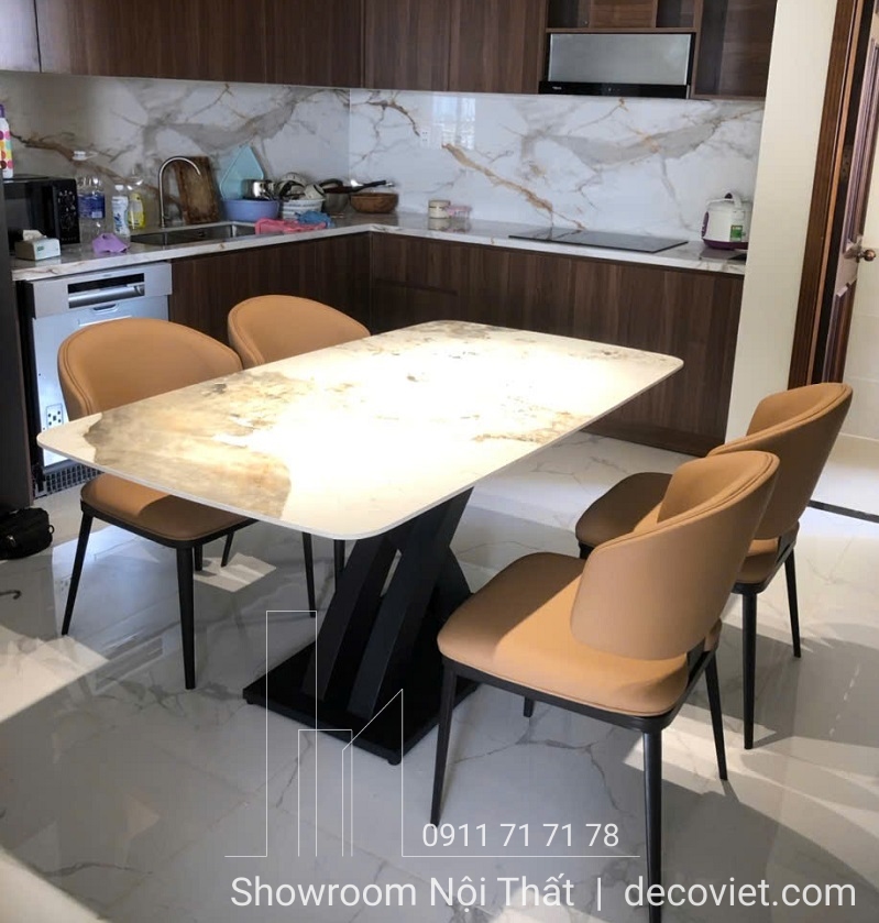 bộ bàn ăn mặt đá 4 người