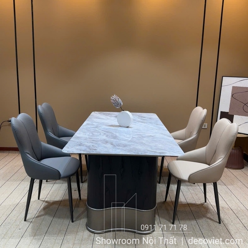 bộ bàn ăn 4 ghế mặt đá chân gỗ