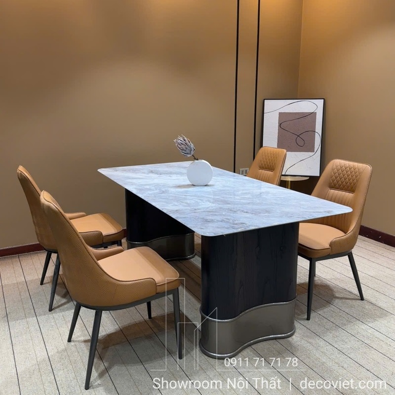 mẫu bàn ăn mặt đá 4 người cao cấp