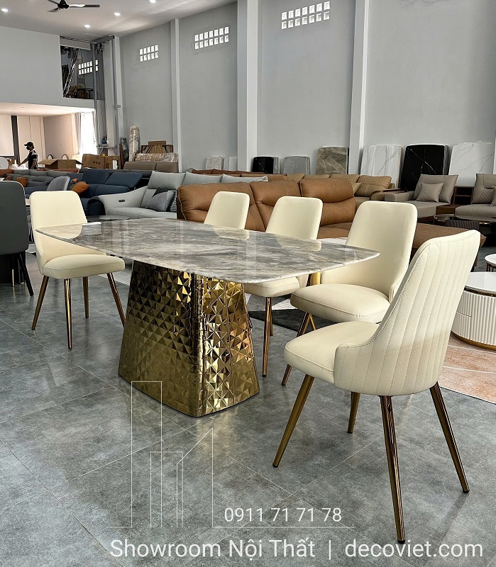 bàn ăn mặt đá 6 ghế