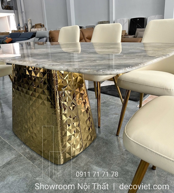 bàn ăn 6 ghế mặt đá cao cấp