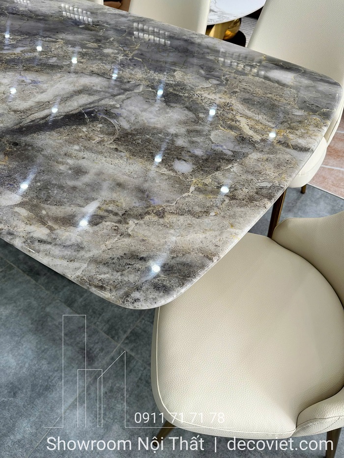 bàn ăn 6 ghế mặt đá hiện đại