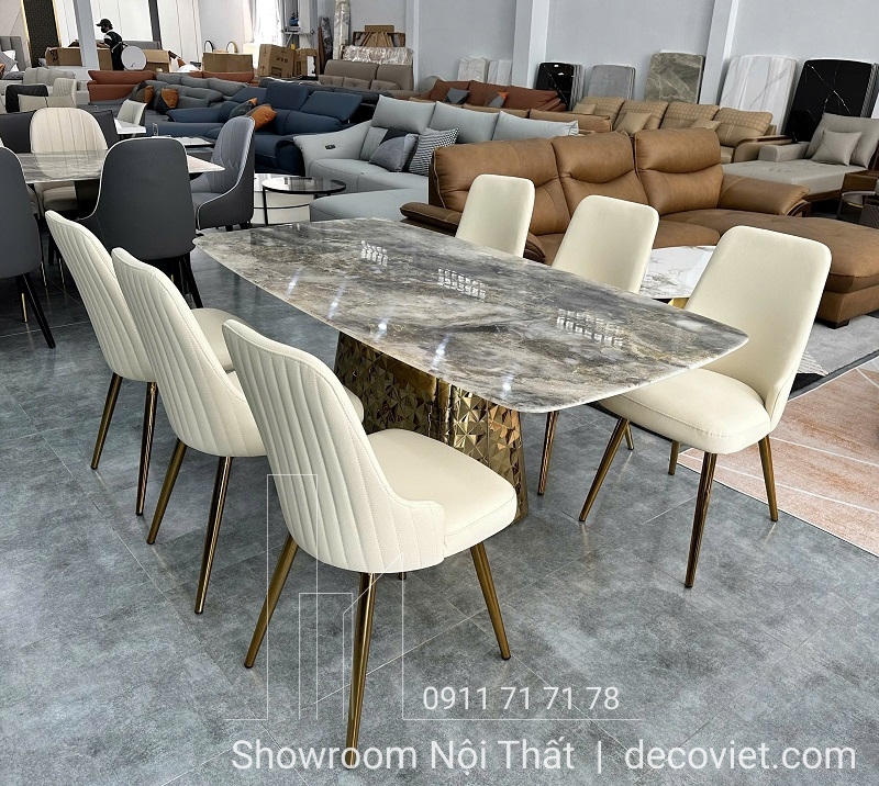 bàn ăn mặt đá 6 ghế