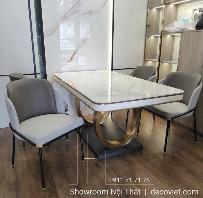 bàn ăn 6 ghế mặt đá hiện đại