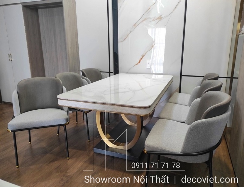 bàn ăn 6 ghế mặt đá cao cấp