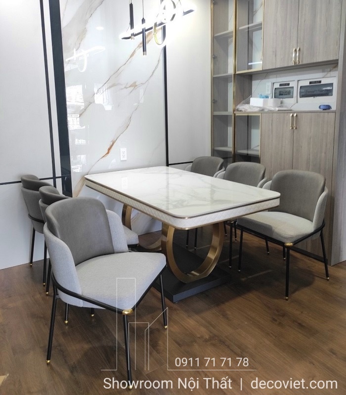 bàn ăn 6 ghế mặt đá