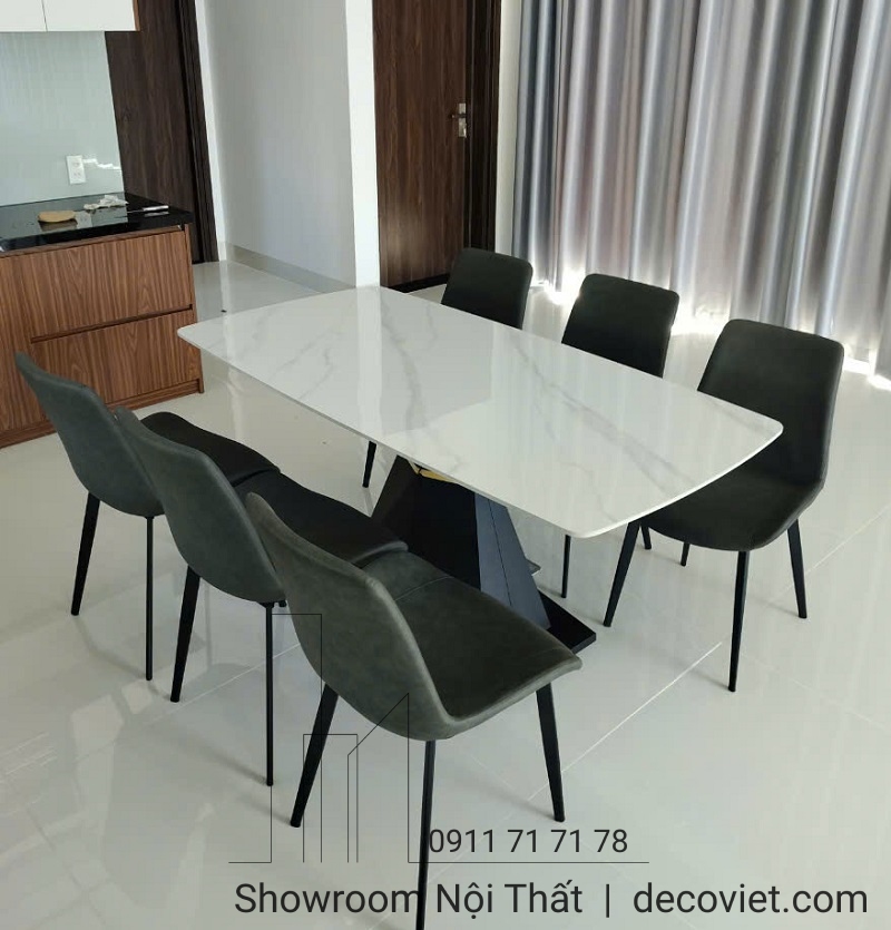 bàn ăn 6 ghế mặt đá hiện đại