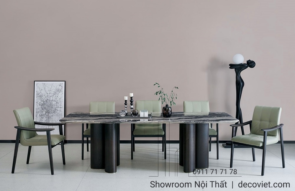 bàn ăn mặt đá 6 ghế đẹp