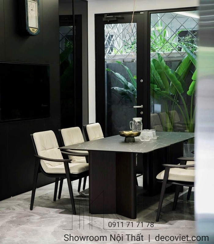 bàn ăn mặt đá 6 ghế cao cấp