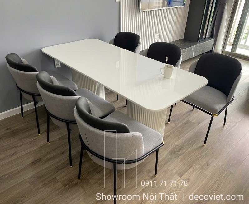 bàn ăn mặt đá 6 ghế đẹp