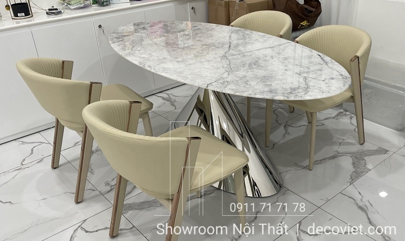 bàn ăn mặt đá 4 ghế