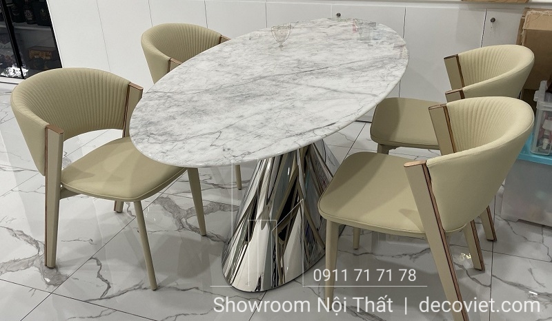 bàn ăn 4 ghế mặt đá hiện đại