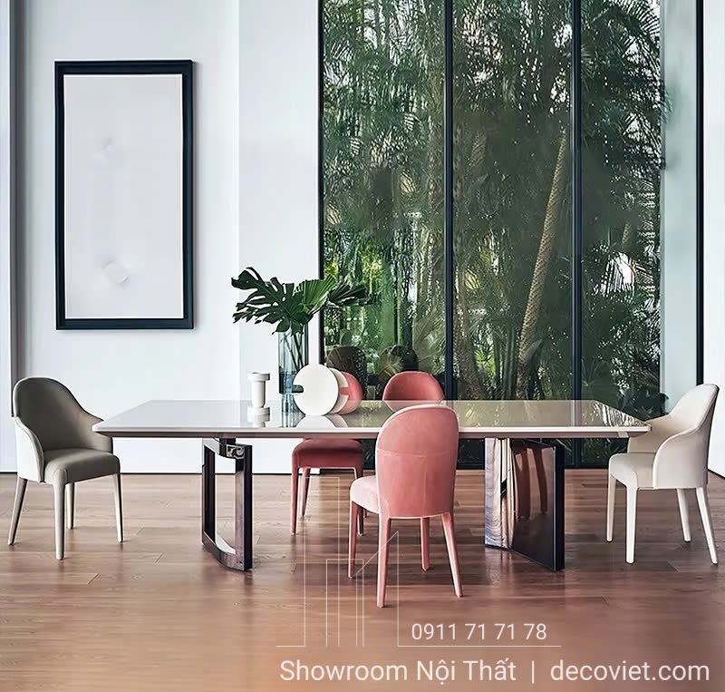 bàn ăn mặt đá 6 ghế cao cấp