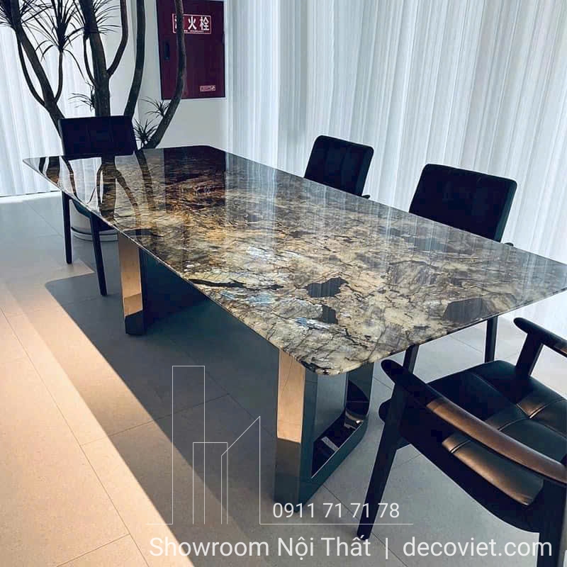bàn ăn mặt đá 6 ghế hiện đại