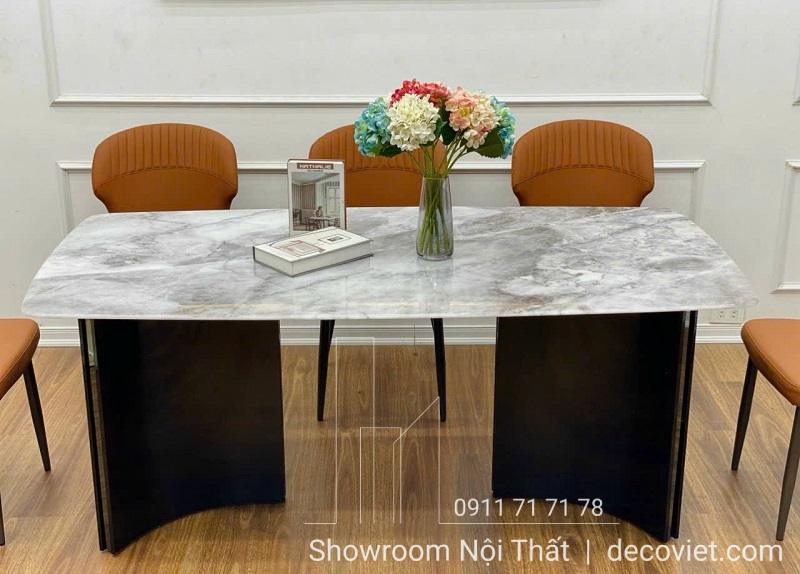 bàn ăn 6 ghế mặt đá nhập khẩu